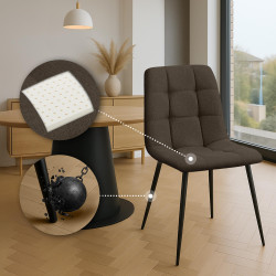 Ensemble de 2 chaises de salle à manger Tilde, tissu marron