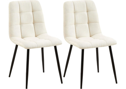 Ensemble de 2 chaises de salle à manger Tilde, tissu crème
