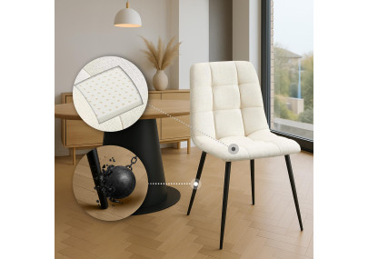 Ensemble de 2 chaises de salle à manger Tilde, tissu crème