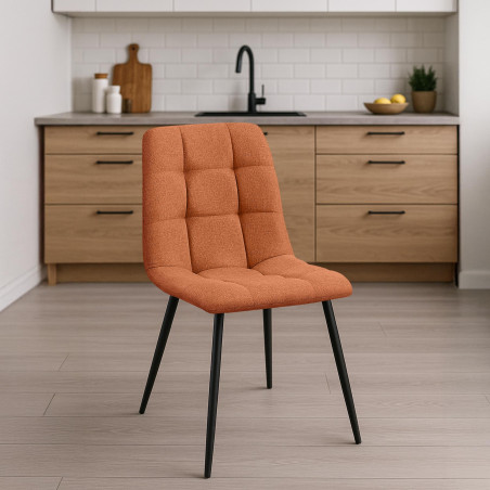 Ensemble de 2 chaises de salle à manger Tilde, tissu, orange