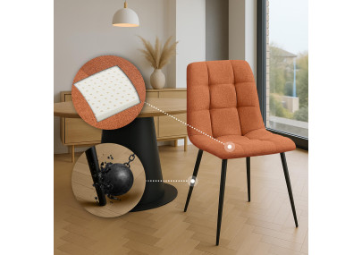 Ensemble de 2 chaises de salle à manger Tilde, tissu, orange