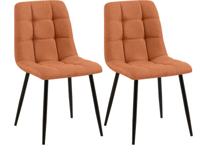 Ensemble de 2 chaises de salle à manger Tilde, tissu, orange