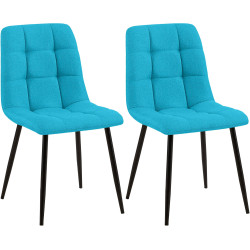 Ensemble de 2 chaises de salle à manger Tilde, tissu turquoise