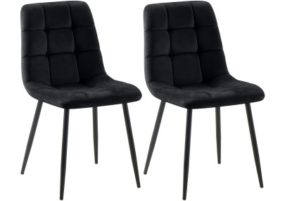 Ensemble de 2 chaises de salle à manger Tilde en velours noir