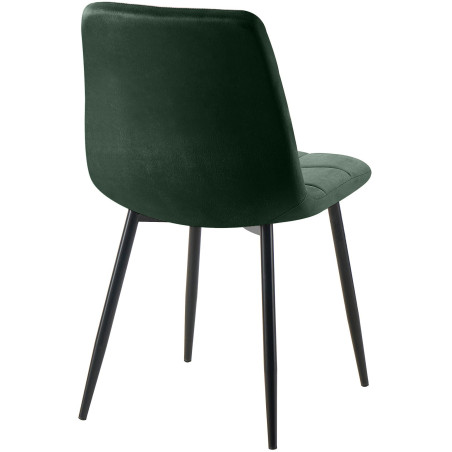 Conjunto de 2 sillas de comedor Tilde de terciopelo verde