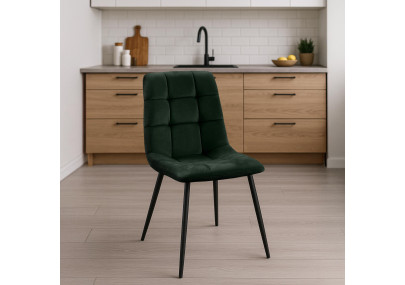 Ensemble de 2 chaises de salle à manger Tilde en velours vert