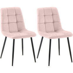 Ensemble de 2 chaises de salle à manger Tilde en velours rose