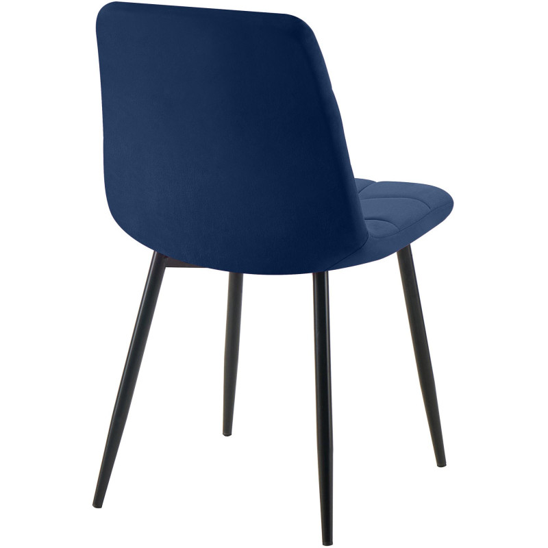 Conjunto de 4 sillas de comedor Tilde de terciopelo azul