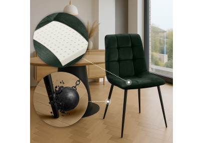 Ensemble de 4 chaises de salle à manger Tilde en velours vert