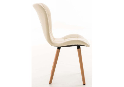 Ensemble de 4 chaises de salle à manger Elda, similicuir, crème