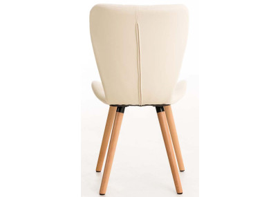 Conjunto de 4 sillas de comedor Elda, polipiel, crema