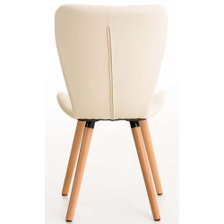 Conjunto de 4 sillas de comedor Elda, polipiel, crema