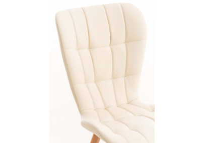 Ensemble de 4 chaises de salle à manger Elda, similicuir, crème