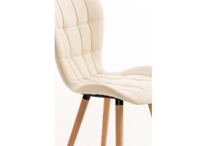 Conjunto de 4 sillas de comedor Elda, polipiel, crema
