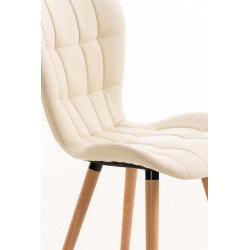 Conjunto de 4 sillas de comedor Elda, polipiel, crema
