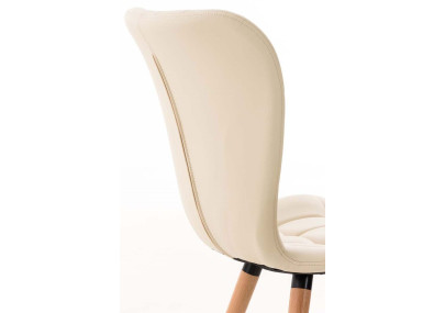 Conjunto de 4 sillas de comedor Elda, polipiel, crema