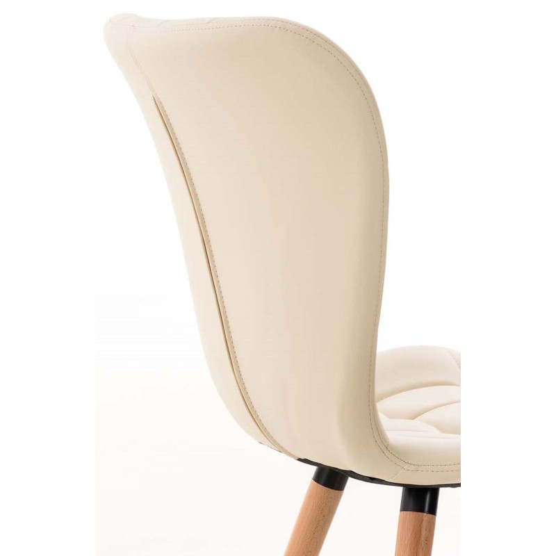 Conjunto de 4 sillas de comedor Elda, polipiel, crema