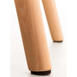 Conjunto de 4 sillas de comedor Elda, polipiel, crema