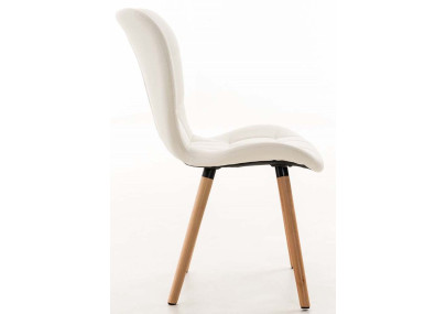 Ensemble de 4 chaises de salle à manger Elda, similicuir, blanches