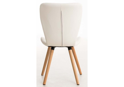 Ensemble de 4 chaises de salle à manger Elda, similicuir, blanches