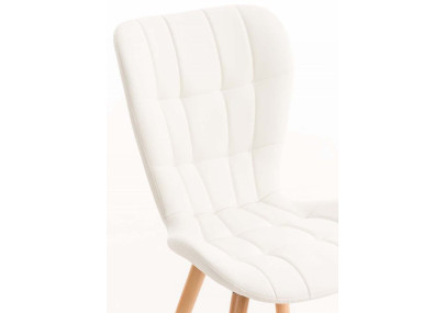 Ensemble de 4 chaises de salle à manger Elda, similicuir, blanches
