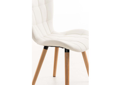 Ensemble de 4 chaises de salle à manger Elda, similicuir, blanches