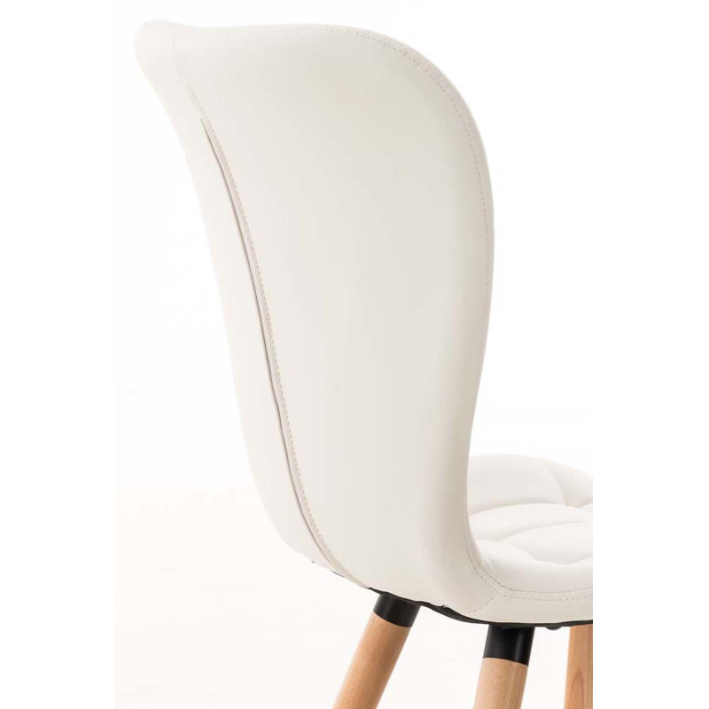 Conjunto de 4 cadeiras de sala de jantar Elda, pele sintética, brancas