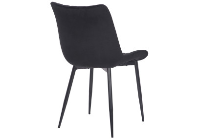 Silla Rahden de terciopelo negro