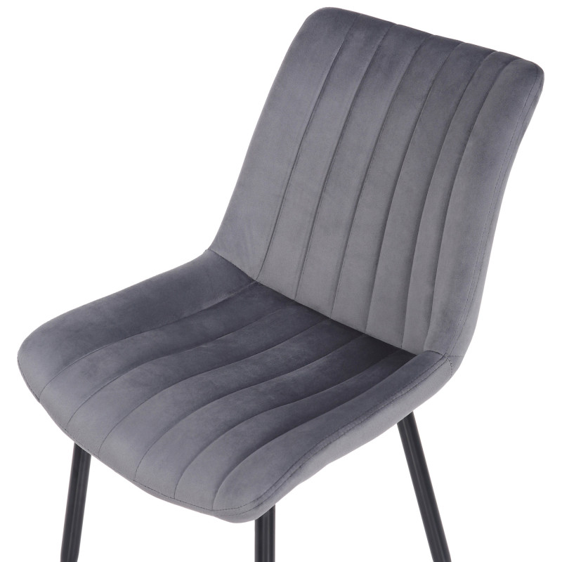 Fauteuil Rahden en velours gris