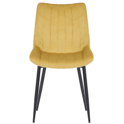 Chaise Rahden en velours jaune