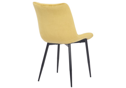 Chaise Rahden en velours jaune