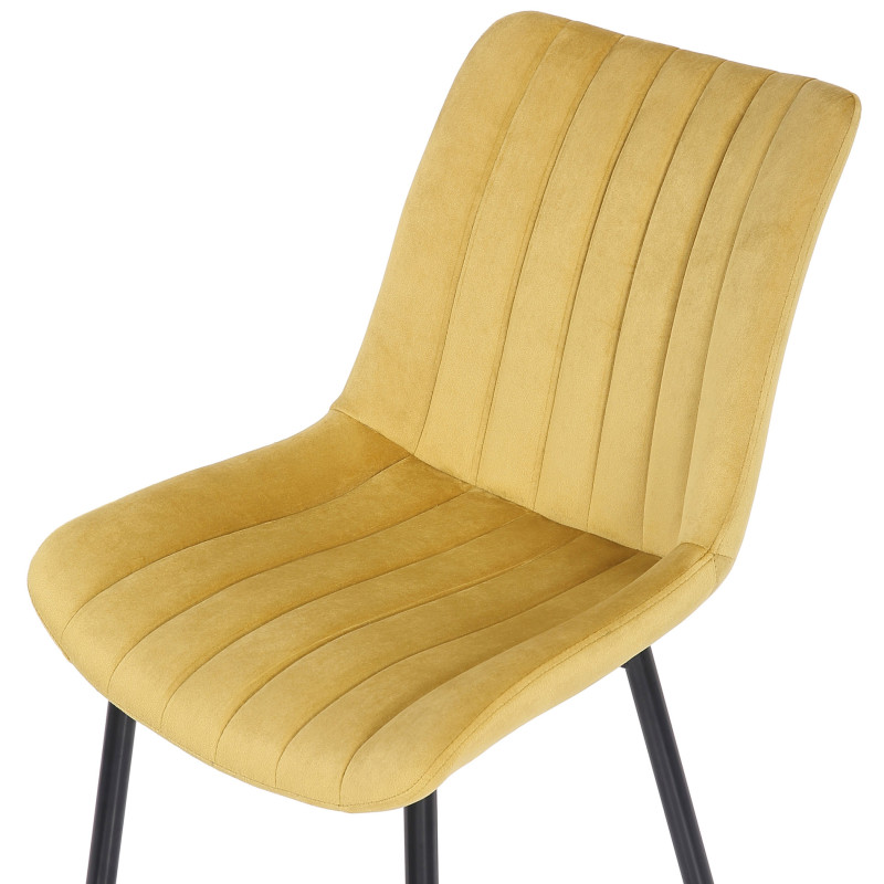 Cadeira Chaise Rahden em Veludo Amarelo