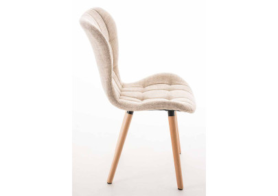 Ensemble de 4 chaises Elda, tissu crème naturel