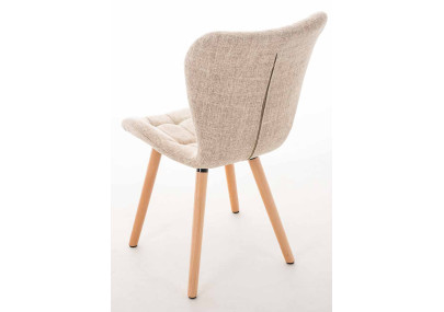 Ensemble de 4 chaises Elda, tissu crème naturel