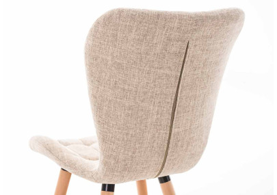 Ensemble de 4 chaises Elda, tissu crème naturel