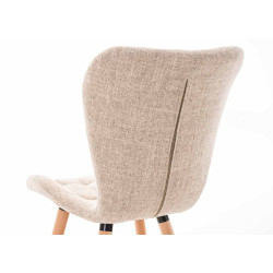 Insieme di 4 sedie Elda, tessuto color crema naturale