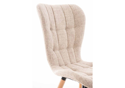 Ensemble de 4 chaises Elda, tissu crème naturel