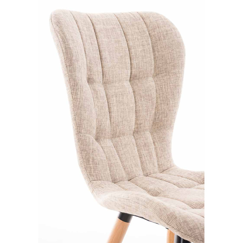 Insieme di 4 sedie Elda, tessuto color crema naturale