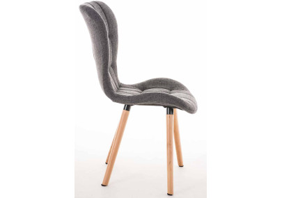 Ensemble de 4 chaises Elda, tissu gris clair naturel