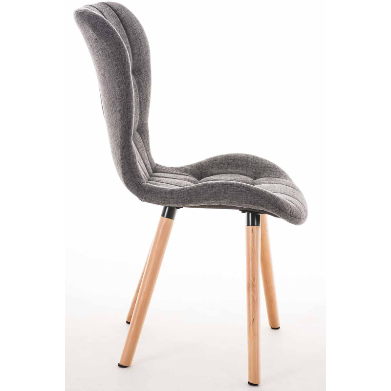 Conjunto de 4 sillas Elda, tela gris claro natural