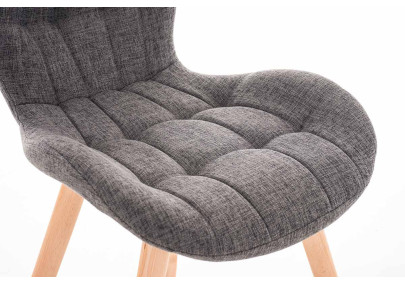 Ensemble de 4 chaises Elda, tissu gris clair naturel