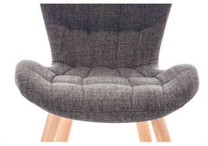 Ensemble de 4 chaises Elda, tissu gris clair naturel