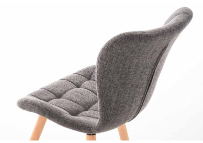 Ensemble de 4 chaises Elda, tissu gris clair naturel