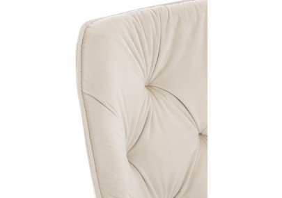 Conjunto de 4 sillas Tanna de terciopelo crema