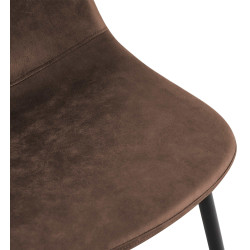 Conjunto de 4 sillas de comedor Napier, piel sintética, marrón