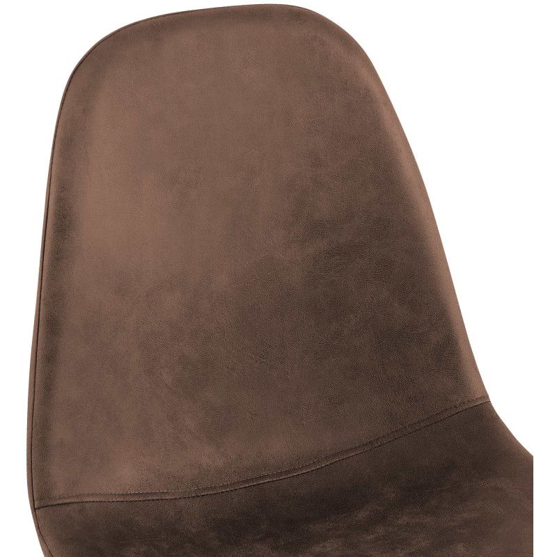 Conjunto de 4 sillas de comedor Napier, piel sintética, marrón