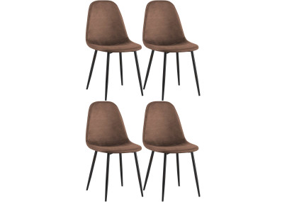 Ensemble de 4 chaises de salle à manger Napier, similicuir, marron