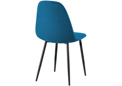 Conjunto de 4 cadeiras de jantar Napier em tecido azul