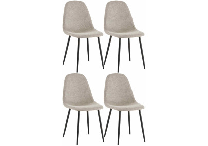 Ensemble de 4 chaises de salle à manger Napier, tissu crème