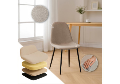 Ensemble de 4 chaises de salle à manger Napier, tissu crème